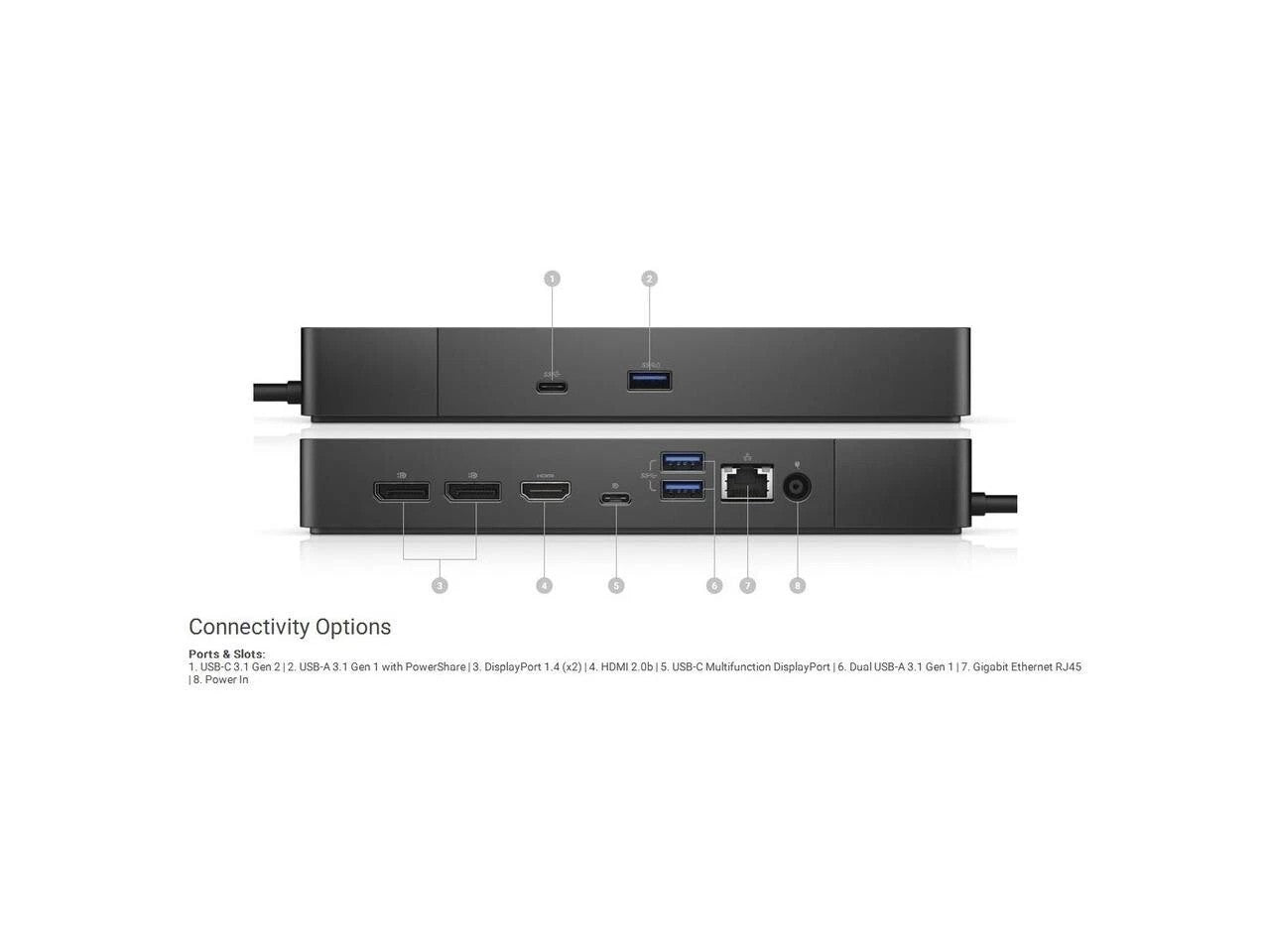 Dell K20A WD19S USB-C Docking station w/180W Power adapter refurbished