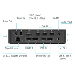 Targus Dock 190 USB-C Universal DV4K Docking Station with 100W Power refurbished