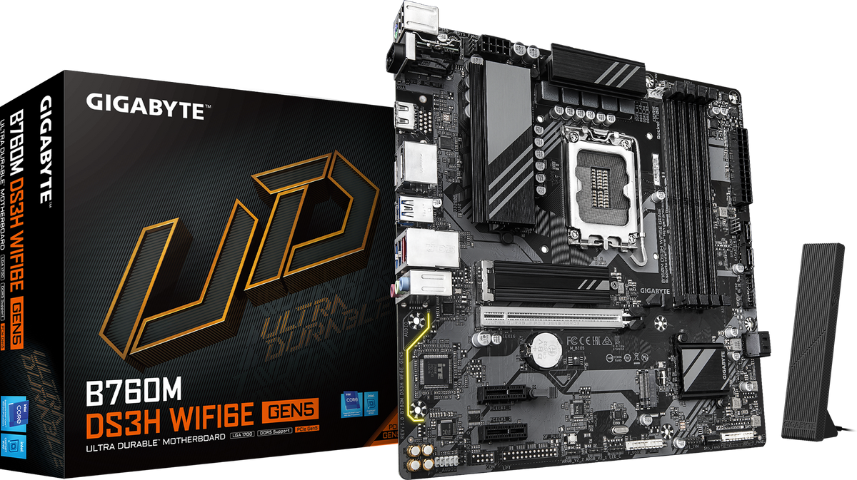 GIGABYTE B760M DS3H WIFI6E GEN5 LGA1700 DDR5 Motherboard