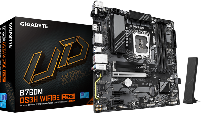 GIGABYTE B760M DS3H WIFI6E GEN5 LGA1700 DDR5 Motherboard