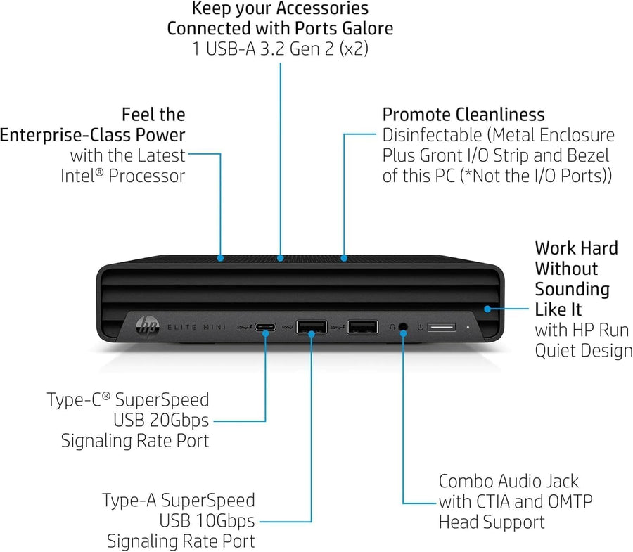 HP Elite Mini 800 G9 i5 12500T 16GB 256GB W11 Pro refurbished