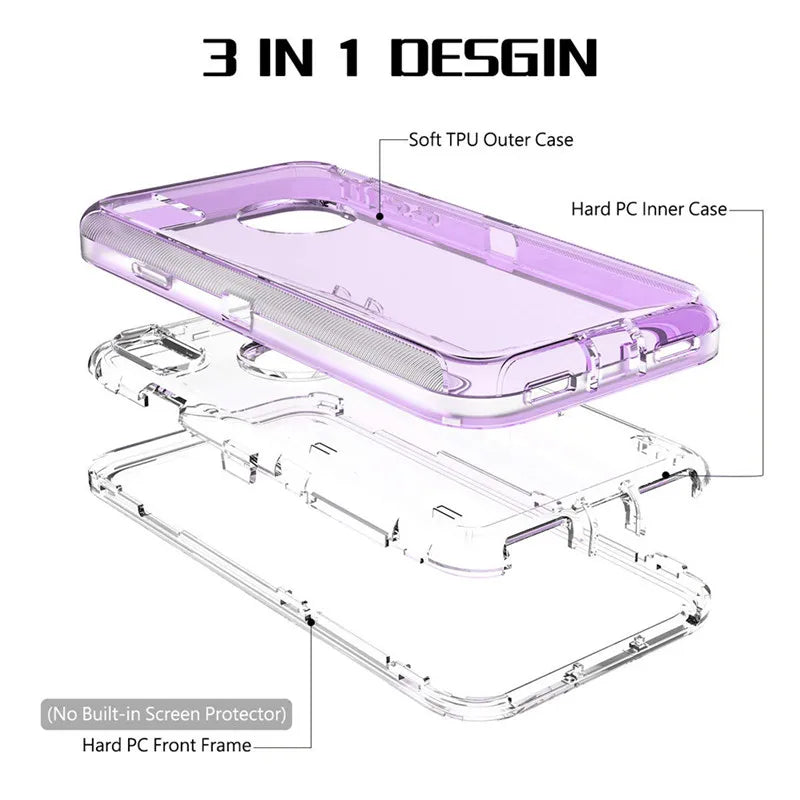 iPhone case For IPhone 15 14 13 12 11 Pro Max XR XS 6S 7 8 Plus Clear/ blue/ Gray Transparent Shockproof Armor Glossy Plain Phone Case Cover