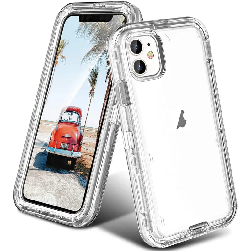 iPhone case For IPhone 15 14 13 12 11 Pro Max XR XS 6S 7 8 Plus Clear/ blue/ Gray Transparent Shockproof Armor Glossy Plain Phone Case Cover