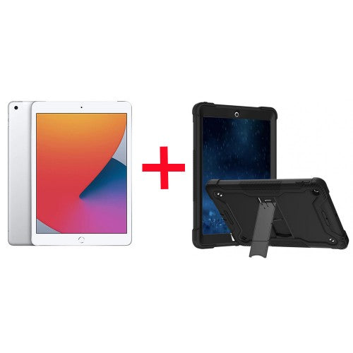 Apple iPad (8th Gen) 32GB Wi-Fi only Silver — Excellent Grade — bent frame; armour case included, over 80% Battery — Refurbished