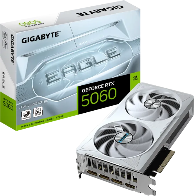 Gigabyte RTX 5060 EAGLE OC ICE white graphics card