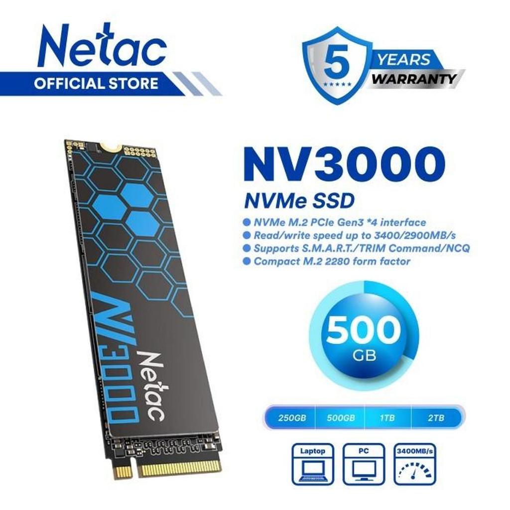 Netac NV3000 500GB PCIe 3.0 NVMe M.2 SSD