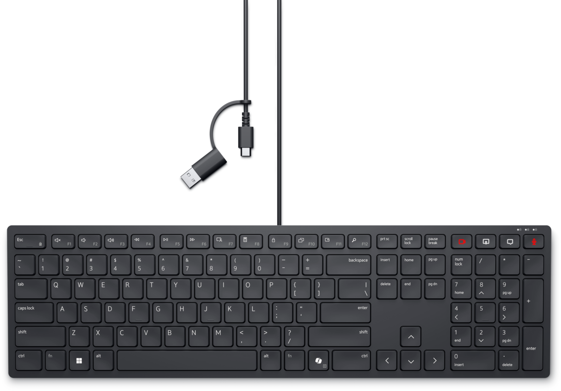 Dell Pro Silent Wired Collaboration Keyboard KB525C US English