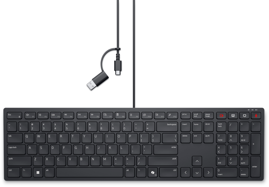 Dell Pro Silent Wired Collaboration Keyboard KB525C US English